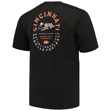 Men's Profile Black Cincinnati Bengals Big & Tall Two-Hit Throwback T-Shirt