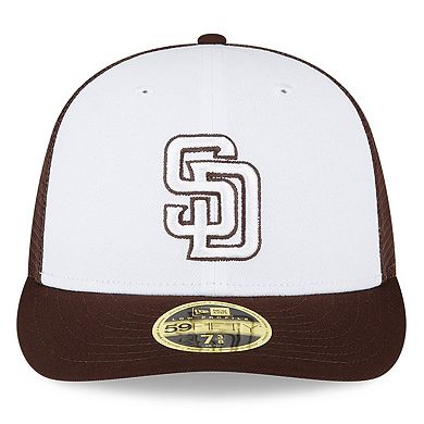 Men's New Era  White/Brown San Diego Padres 2023 On-Field Batting Practice Low Profile 59FIFTY Fitted Hat