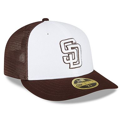 Men's New Era  White/Brown San Diego Padres 2023 On-Field Batting Practice Low Profile 59FIFTY Fitted Hat