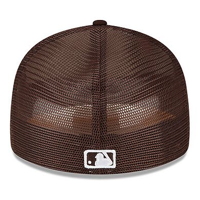 Men's New Era  White/Brown San Diego Padres 2023 On-Field Batting Practice Low Profile 59FIFTY Fitted Hat