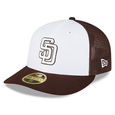 Men's New Era  White/Brown San Diego Padres 2023 On-Field Batting Practice Low Profile 59FIFTY Fitted Hat