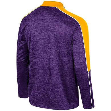 Men's Colosseum Purple LSU Tigers Marled Half-Zip Jacket