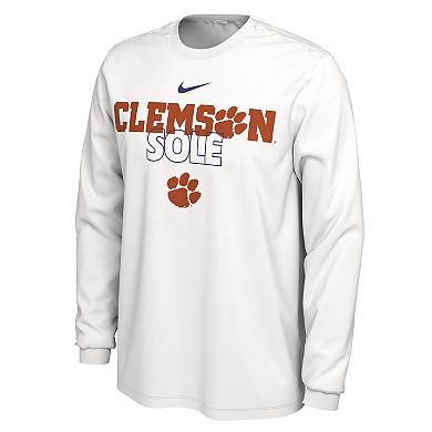 Nike  White Clemson Tigers 2023 On Court Bench Long Sleeve T-Shirt