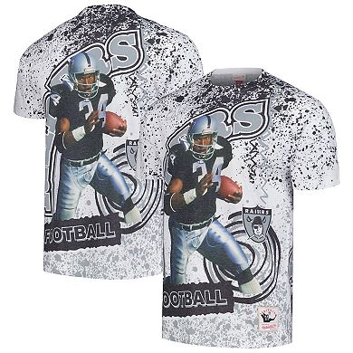 Men's Mitchell & Ness Bo Jackson White Las Vegas Raiders Retired Player Name & Number Burst T-Shirt