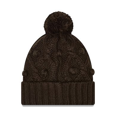Women's New Era Brown Cleveland Browns Toasty Cuffed Knit Hat with Pom