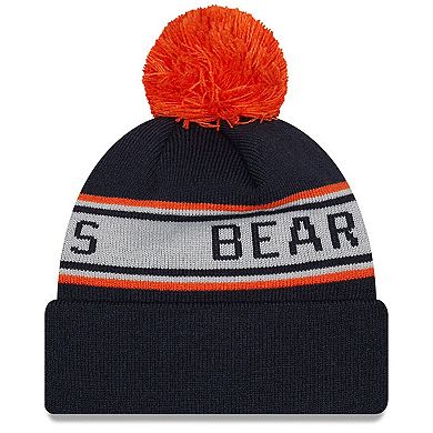 Youth New Era Navy Chicago Bears Repeat Cuffed Knit Hat with Pom