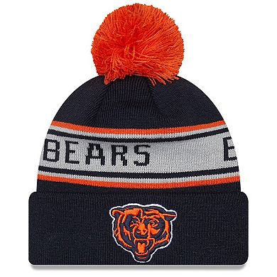 Youth New Era Navy Chicago Bears Repeat Cuffed Knit Hat with Pom