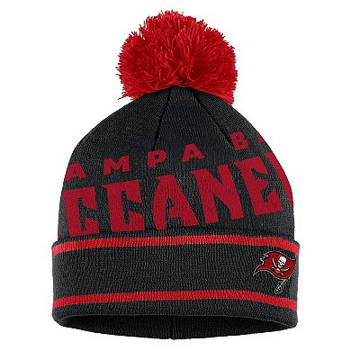 Women's WEAR by Erin Andrews  Black Tampa Bay Buccaneers Double Jacquard Cuffed Knit Hat with Pom and Gloves Set