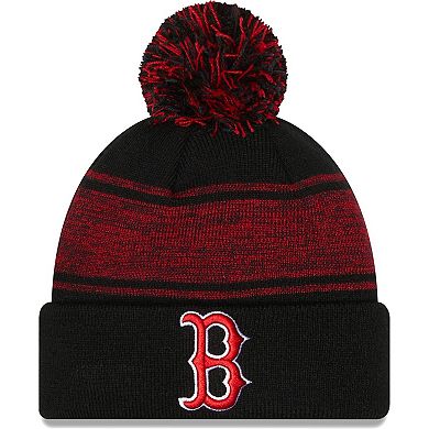 Men's New Era Black Boston Red Sox Chilled Cuffed Knit Hat with Pom