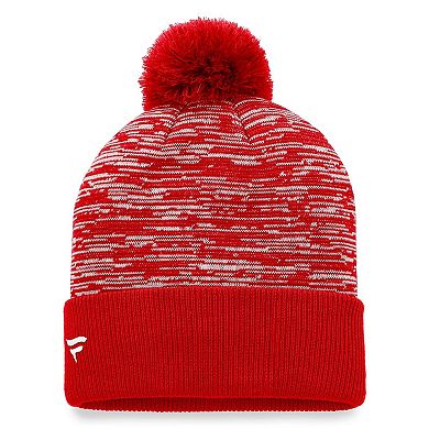 Men's Fanatics Branded Red Chicago Blackhawks Defender Cuffed Knit Hat with Pom