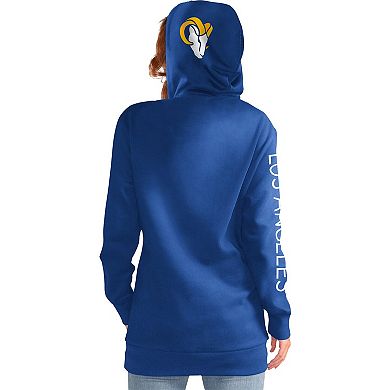 Women's G-III 4Her by Carl Banks Royal Los Angeles Rams Extra Inning Pullover Hoodie