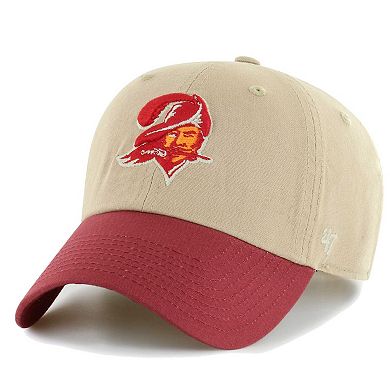 Men's '47 Khaki/Red Tampa Bay Buccaneers Ashford Clean Up Adjustable Hat