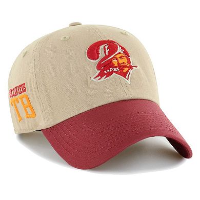 Men's '47 Khaki/Red Tampa Bay Buccaneers Ashford Clean Up Adjustable Hat