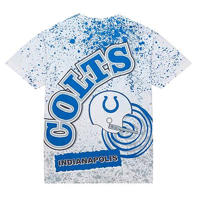 Men's Mitchell & Ness White Indianapolis Colts Team Burst Sublimated T-Shirt