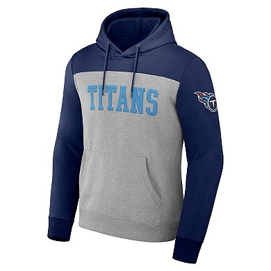 Men's NFL x Darius Rucker Collection by Fanatics Heather Gray Tennessee Titans Color Blocked Pullover Hoodie