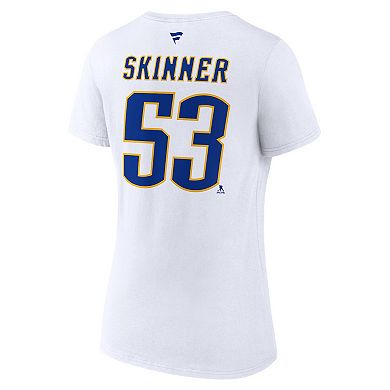 Women's Fanatics Branded Jeff Skinner White Buffalo Sabres Special Edition 2.0 Name & Number V-Neck T-Shirt