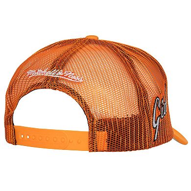 Men's Mitchell & Ness Orange San Francisco Giants Curveball Trucker Snapback Hat