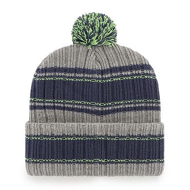 Men's '47  Graphite Seattle Seahawks Rexford Cuffed Knit Hat with Pom