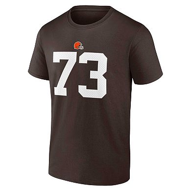 Men's Fanatics Branded Joe Thomas Brown Cleveland Browns Retired Player Icon Name & Number T-Shirt