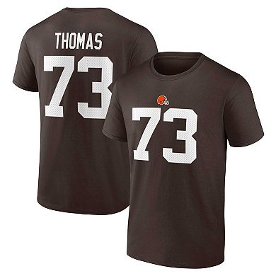 Men's Fanatics Branded Joe Thomas Brown Cleveland Browns Retired Player Icon Name & Number T-Shirt