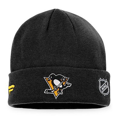 Men's Fanatics Branded Black Pittsburgh Penguins Authentic Pro Rink Cuffed Knit Hat