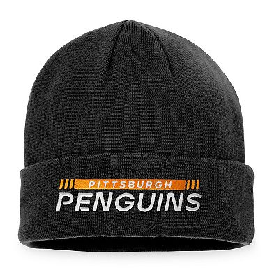 Men's Fanatics Branded Black Pittsburgh Penguins Authentic Pro Rink Cuffed Knit Hat