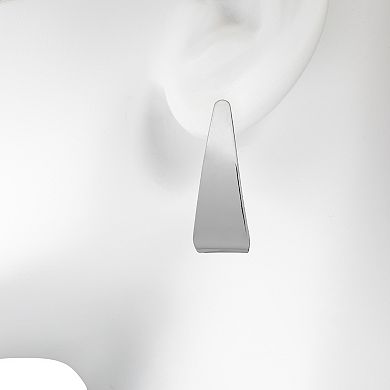 Emberly Silver Tone Teardrop Geometric Hoop Earrings