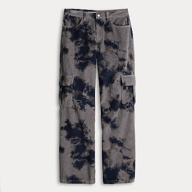 Juniors' Tinseltown Low Rise Cargo Cord Puddle Pants