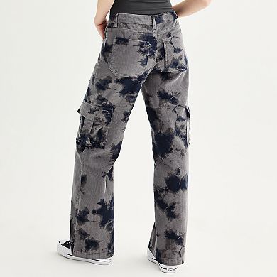 Juniors' Tinseltown Low Rise Cargo Cord Puddle Pants