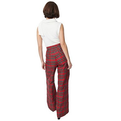 Woven Thick Waistband Wide Leg Trousers
