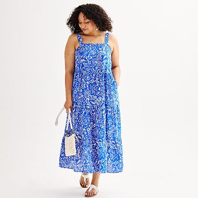 Plus Size Sonoma Goods For Life Gauze Maxi Dress