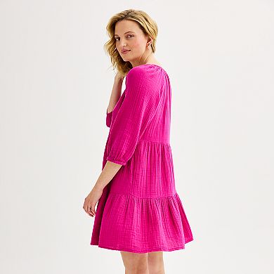 Women's Sonoma Goods For Life® Femme Elastic Sleeve Dress