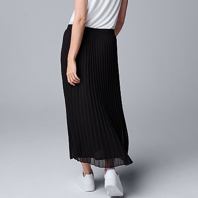 Petite Simply Vera Vera Wang Pleated Yoryu Chiffon Maxi Skirt