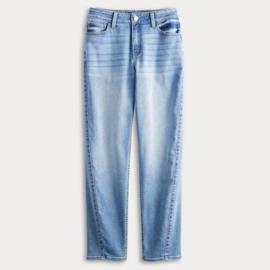 Juniors' Project Indigo Mid-Rise Tapered-Leg Jeans