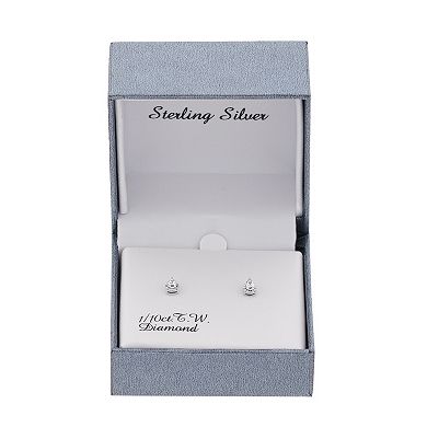 Diamond Brilliance Sterling Silver 1/10 Carat T.W. Diamond Teardrop Stud Earrings