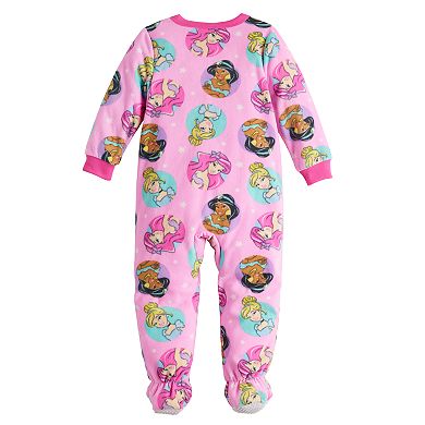 Disney Princess Cinderella, Ariel & Jasmine Toddler Girl "Princess Wish Star" Footed Pajamas