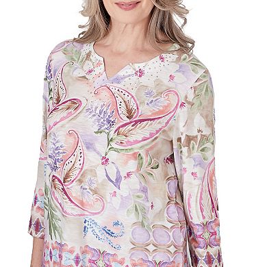 Women's Alfred Dunner Paisley Floral Border Top