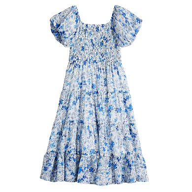 Girls 7-16 Speechless Floral Bubble Sleeve Midi Dress in Regular & Plus Size