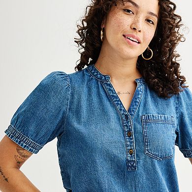 Women's Sonoma Goods For Life® Short Sleeve Denim Shirt