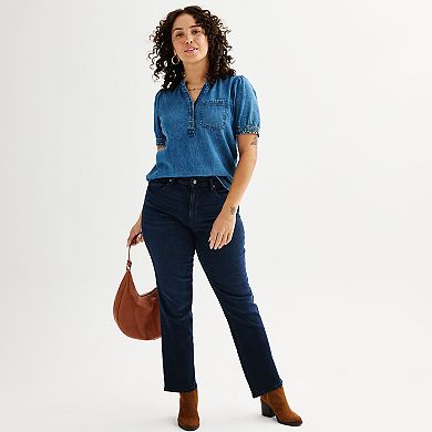 Women's Sonoma Goods For Life® Short Sleeve Denim Shirt