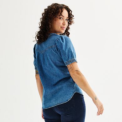 Women's Sonoma Goods For Life® Short Sleeve Denim Shirt