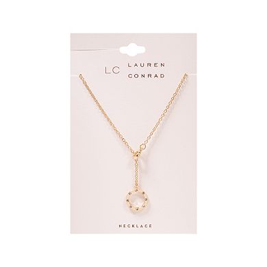 LC Lauren Conrad Y-Neck Circular Studded Pendant Necklace