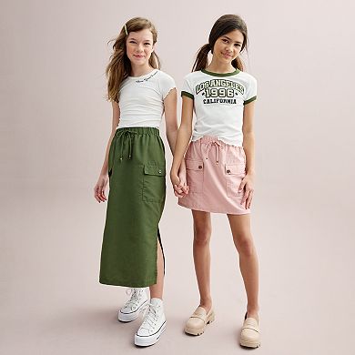 Girls 7-16 IZ Byer Elastic Waist Side Slit Cargo Maxi Skirt