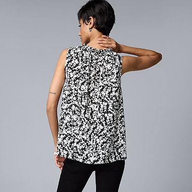 Women's Simply Vera Vera Wang Ruffled V-Neck Shell Shirt
