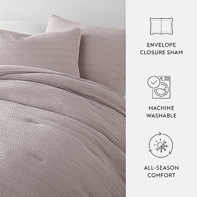 Urban Loft's Waffle Textured 3 Piece Comforter Set All Season Down-alternative Ultra Soft Bedding
