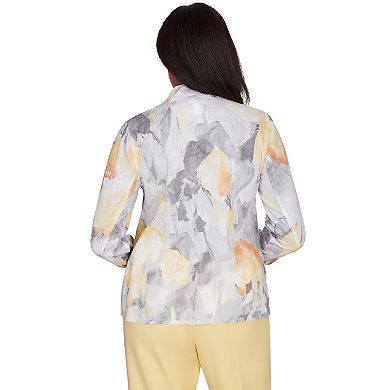 Women's Alfred Dunner Abstract Watercolor Button-Up Top