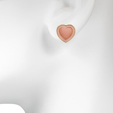 LC Lauren Conrad Gold Tone Puffy Heart Stud Earrings