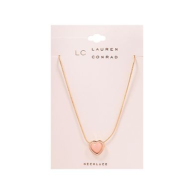 LC Lauren Conrad Gold Tone Puffy Heart Necklace