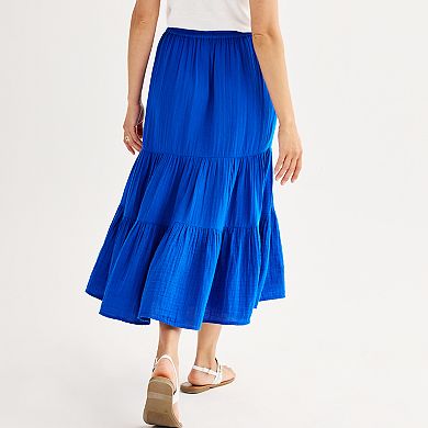 Women's Sonoma Goods For Life® Tiered Long Midi Skirt