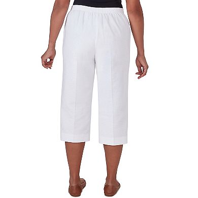 Petite Alfred Dunner Textured Zig Zag Pull-On Capri Pants with Pockets